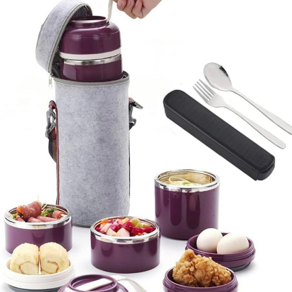 WORTHBUY Stackable Lunch Box with Insulated Lunch Bag